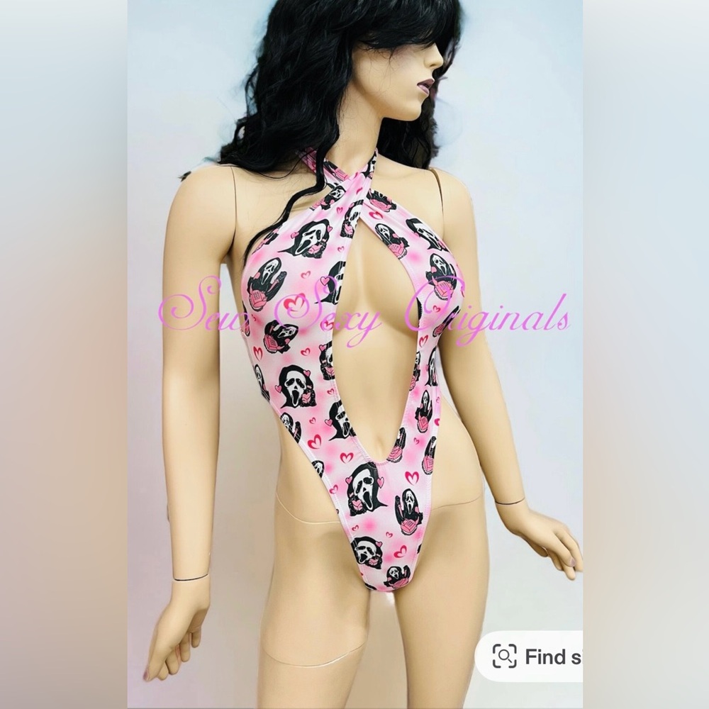 Pink Halter Bodysuit
